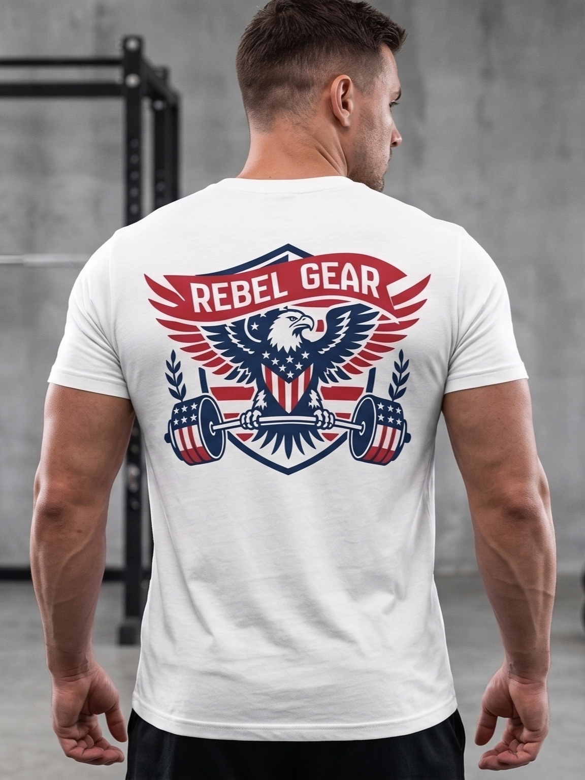 RG Eagle and Barbell Men's Fitness Tee